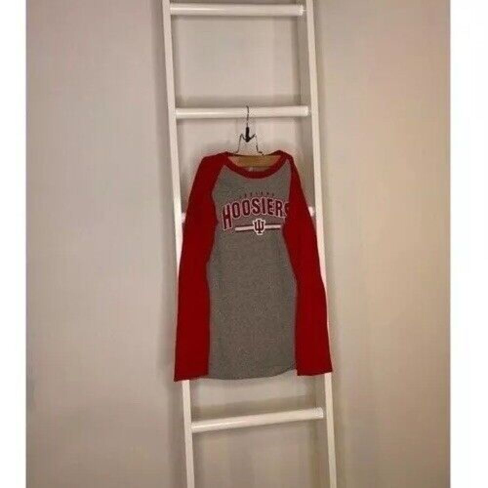 Indiana Hoosiers Shirt Womens Large Red Heathered Raglan Sleeve Crew Neck